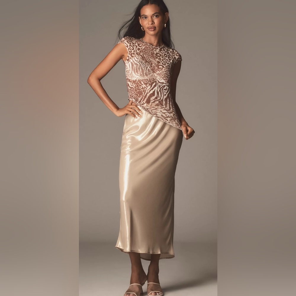 Anthropologie 
THE TILDA MAXI SLIP SKIRT: SHINE EDITION SIZE medium NWT